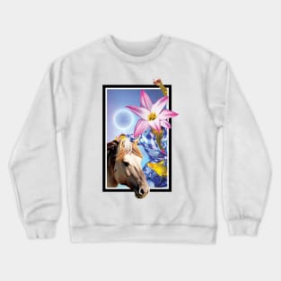 Galaxy girl and horse Crewneck Sweatshirt